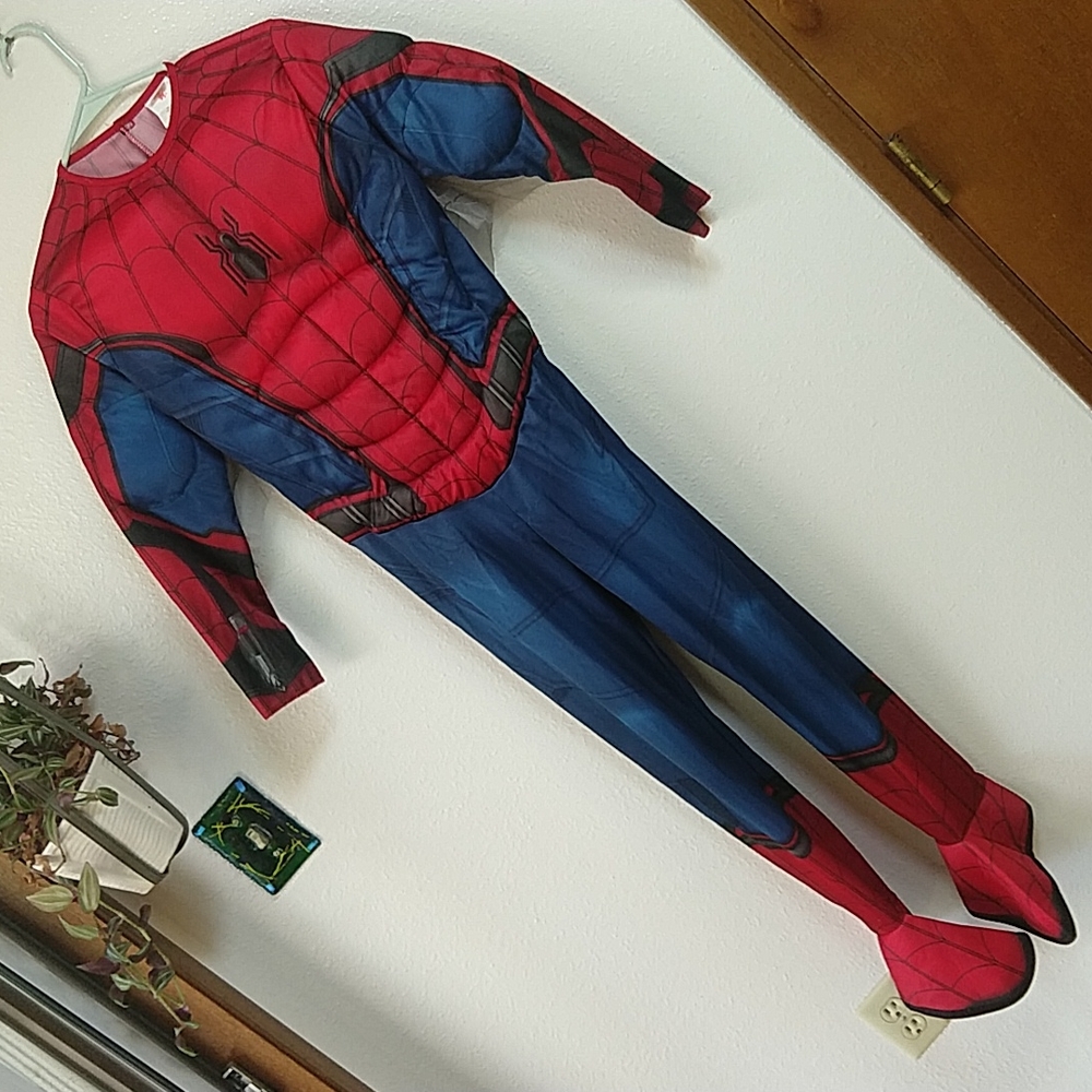 Marvel Spiderman Far From Home Deluxe Muscle Costume Youth Large - Picture 1 of 11
